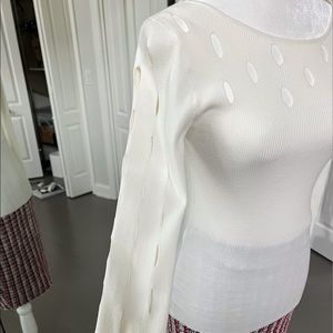 Bailey 44 sweater top w/ cut out detailing